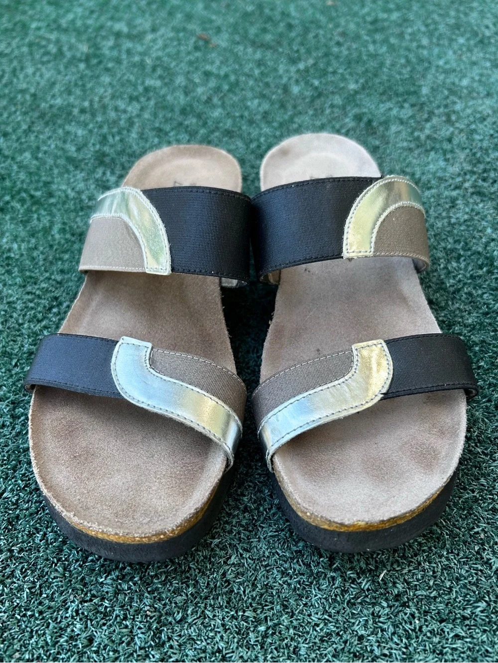 Naot Frankie Slide Sandal Leather Black Silver 37 - Picture 5 of 13
